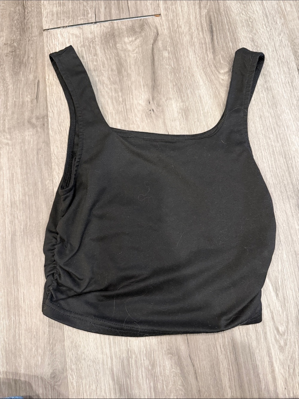 SHEIN Black Square Neck Crop Tank Top